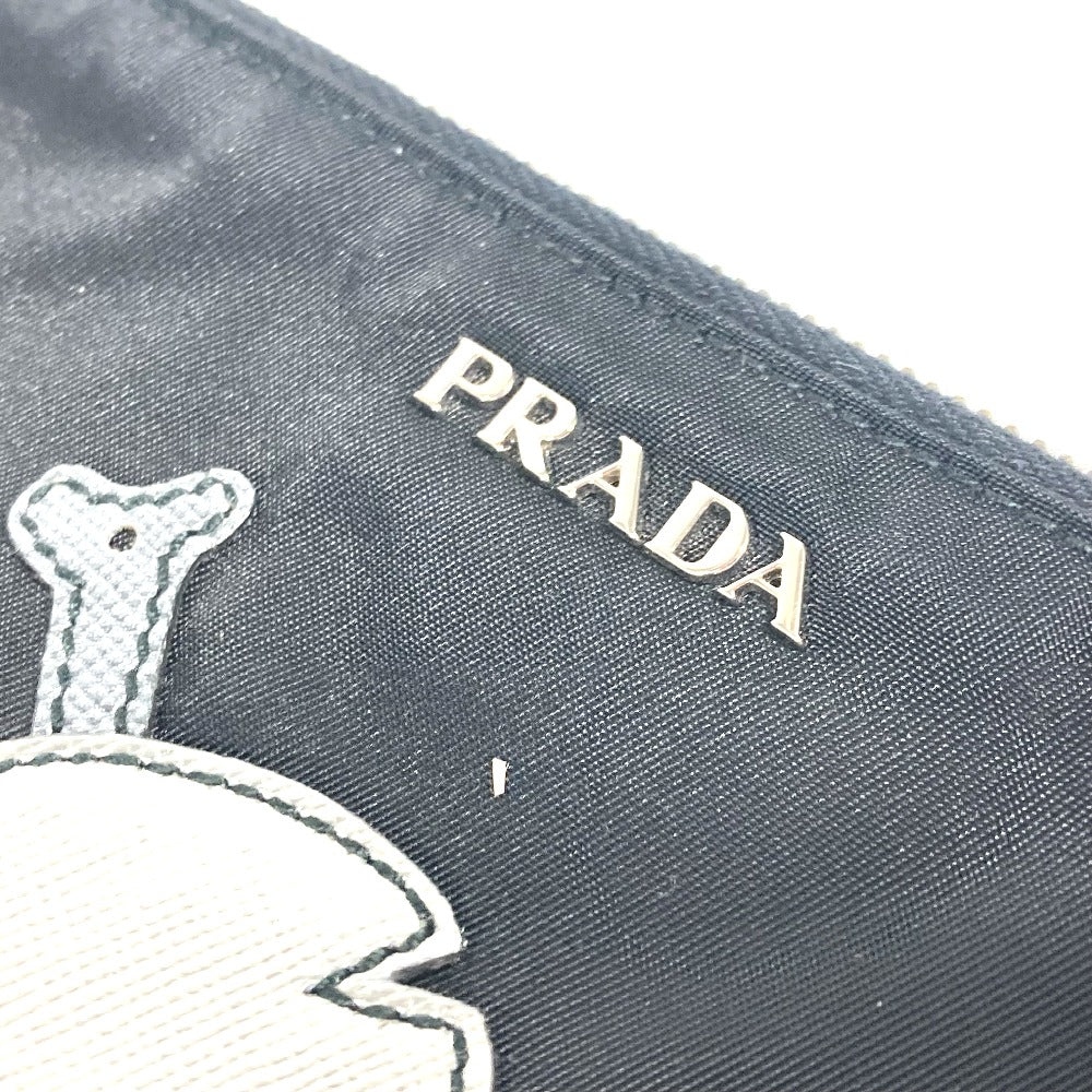 Prada Pouch 2 M1214 Nylon Black Makeup Pouch Cosmetics Pouch Skull Skull Unisex(unisex) Used Authentic