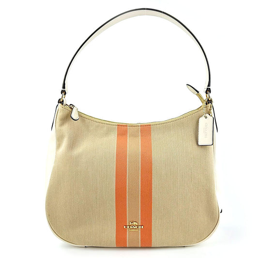 Coach Shoulder Bag F73159 Canvas, Leather Beige Women Used Authentic