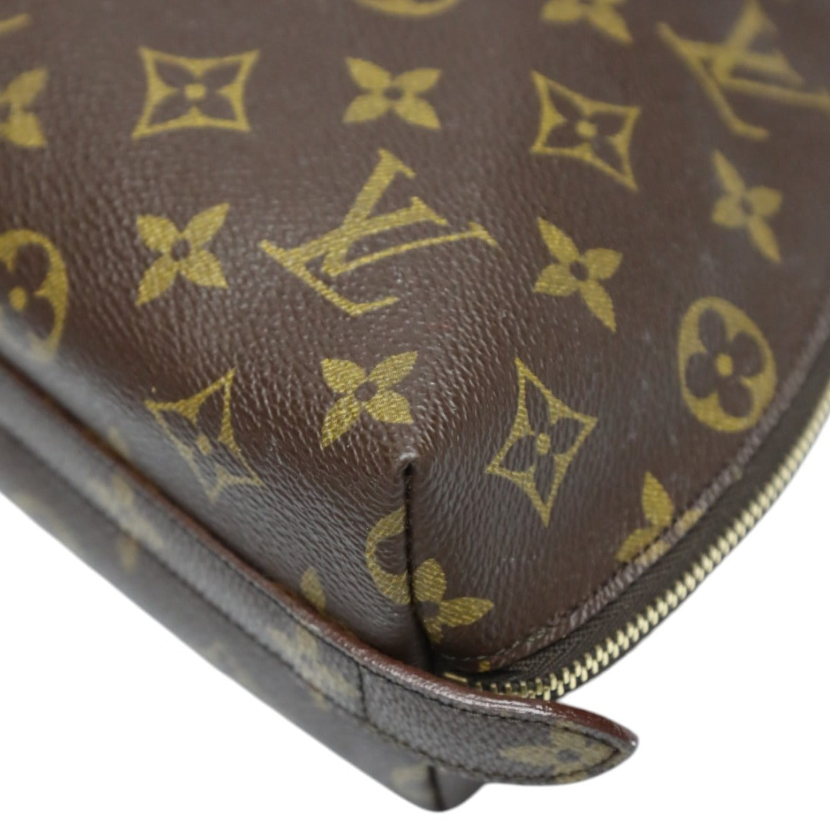 Louis Vuitton Pouch M47520 Monogram Canvas, Leather Brown Pouch Monogram Pochette Cosmetic Mm Women Used Authentic