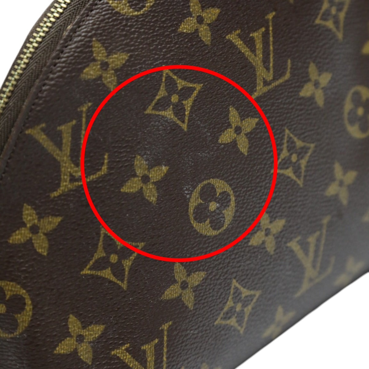 Louis Vuitton Pouch M47520 Monogram Canvas, Leather Brown Pouch Monogram Pochette Cosmetic Mm Women Used Authentic