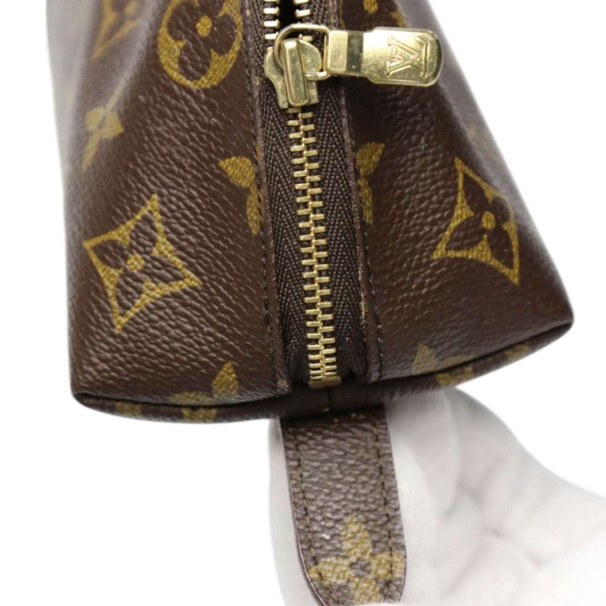 Louis Vuitton Pouch M47520 Monogram Canvas, Leather Brown Pouch Monogram Pochette Cosmetic Mm Women Used Authentic