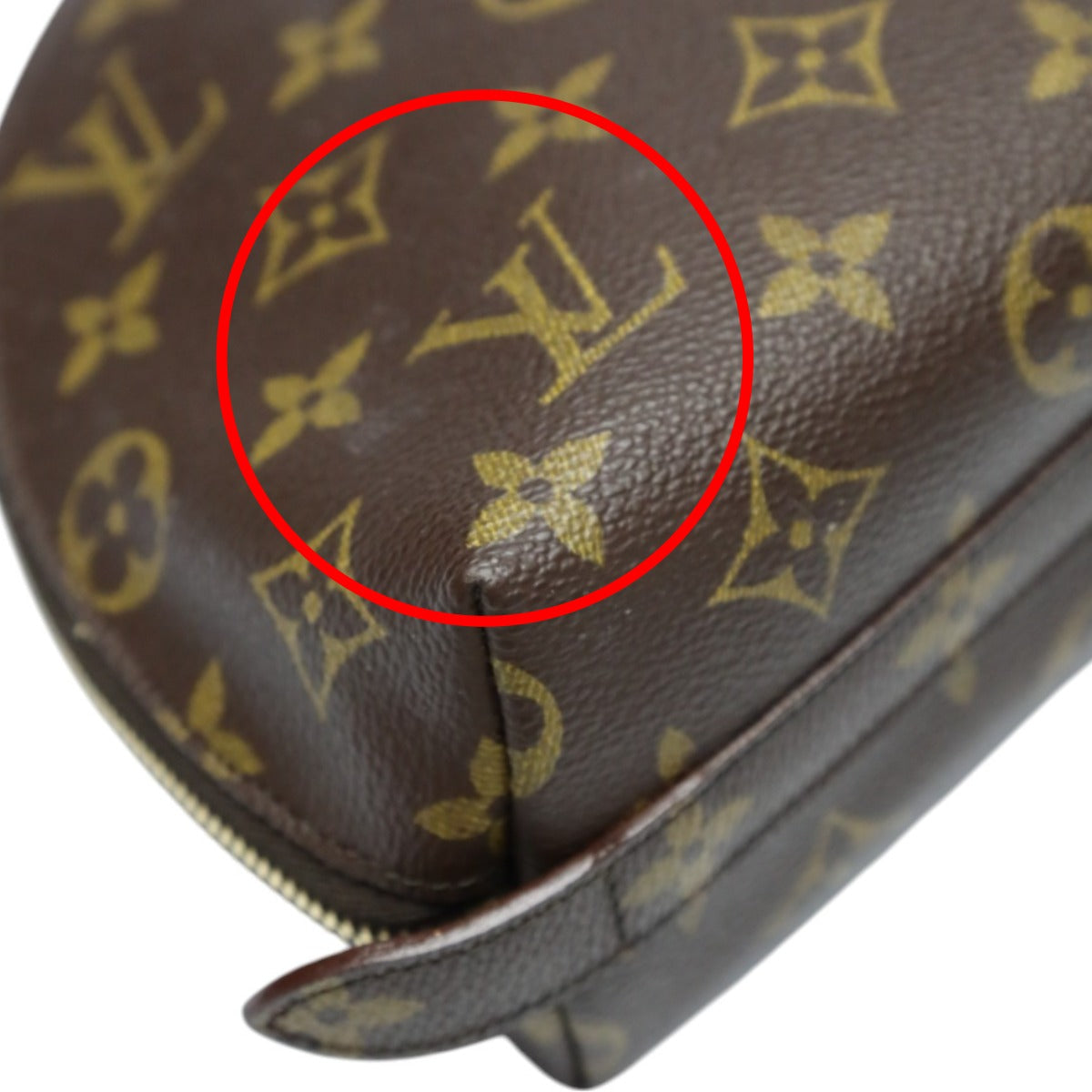 Louis Vuitton Pouch M47520 Monogram Canvas, Leather Brown Pouch Monogram Pochette Cosmetic Mm Women Used Authentic