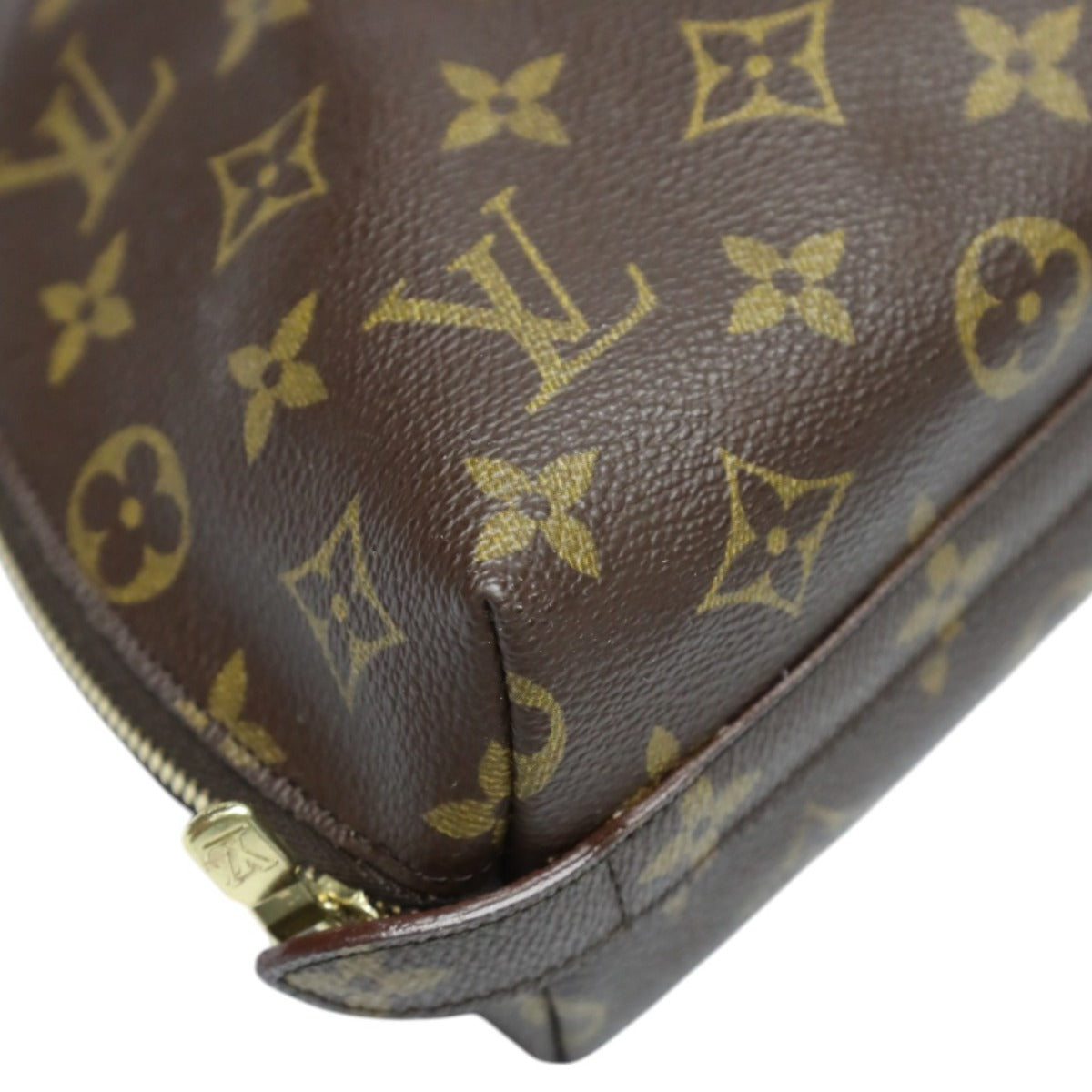 Louis Vuitton Pouch M47520 Monogram Canvas, Leather Brown Pouch Monogram Pochette Cosmetic Mm Women Used Authentic