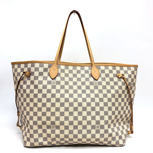 Louis Vuitton Tote Bag N51108 Damier Azur Canvas White Neverfull Gm Women Used Authentic