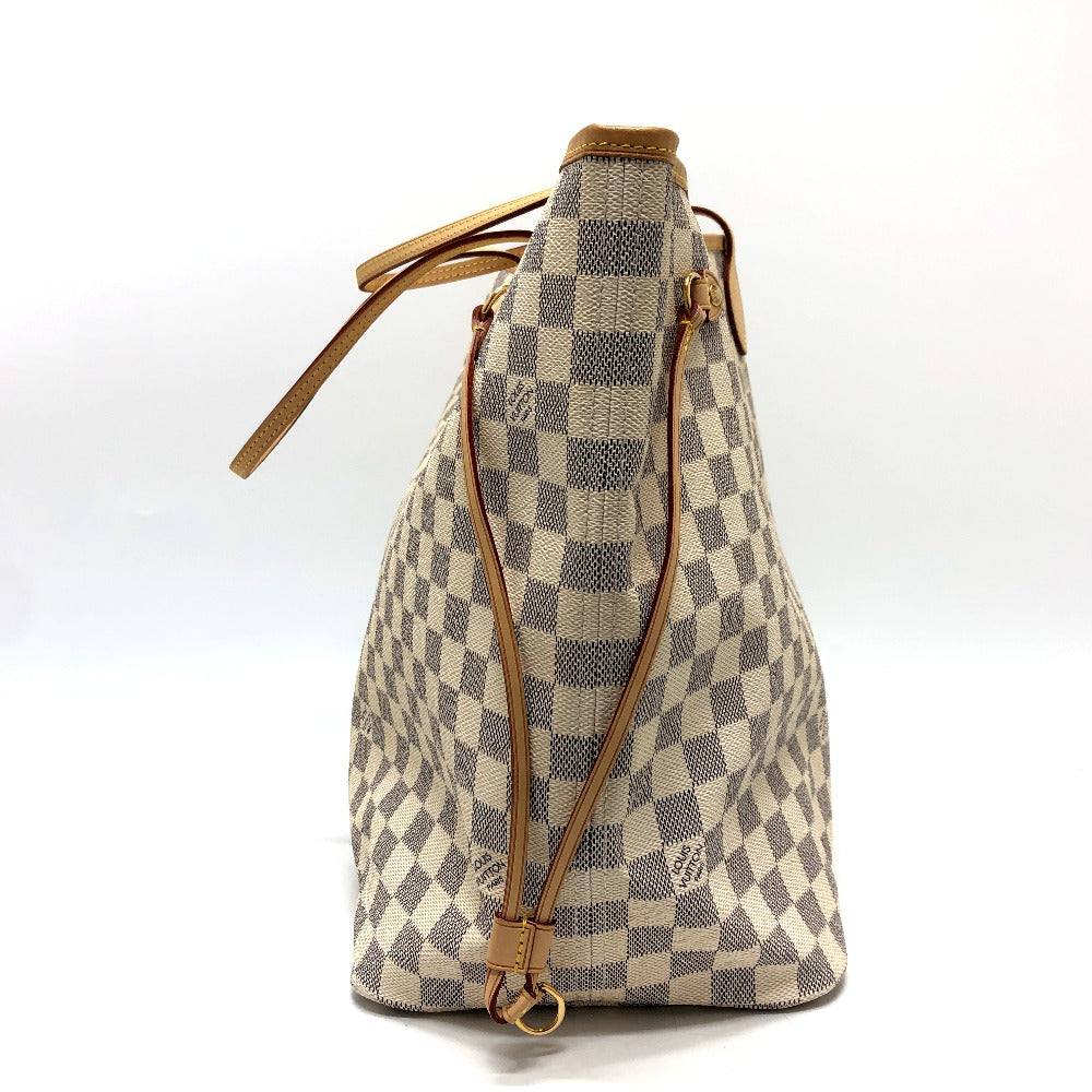 Louis Vuitton Tote Bag N51108 Damier Azur Canvas White Neverfull Gm Women Used Authentic