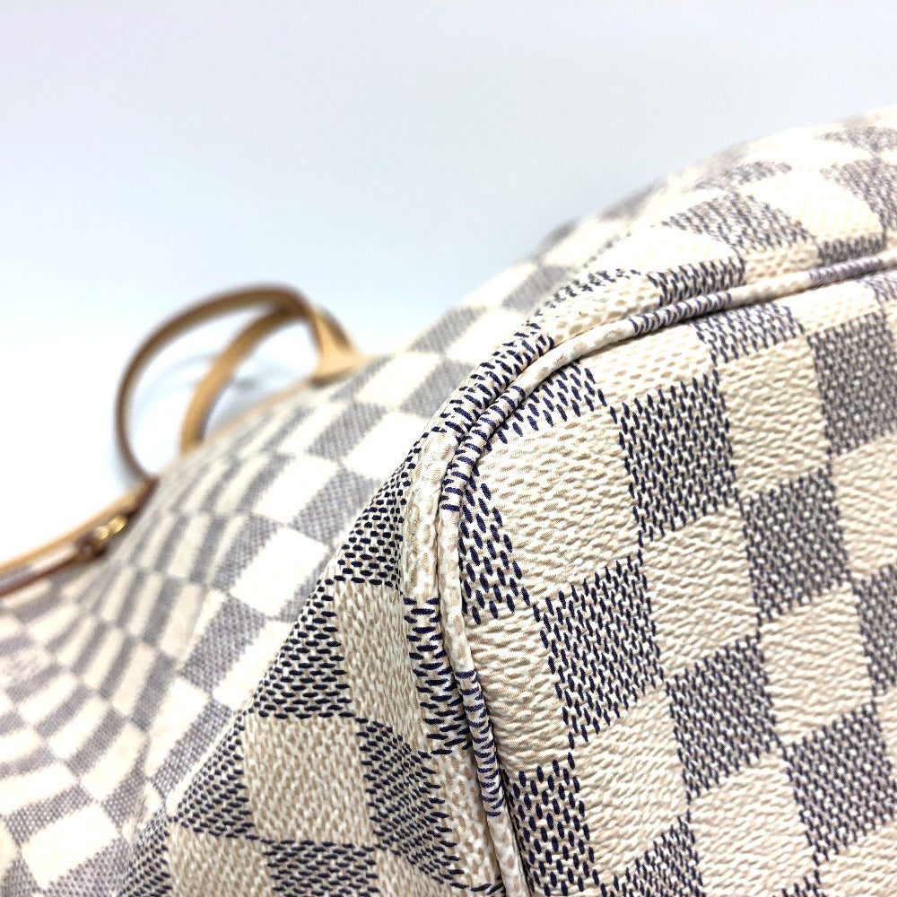 Louis Vuitton Tote Bag N51108 Damier Azur Canvas White Neverfull Gm Women Used Authentic