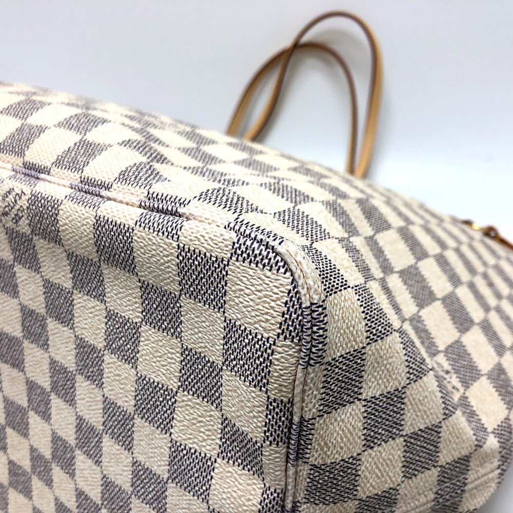 Louis Vuitton Tote Bag N51108 Damier Azur Canvas White Neverfull Gm Women Used Authentic