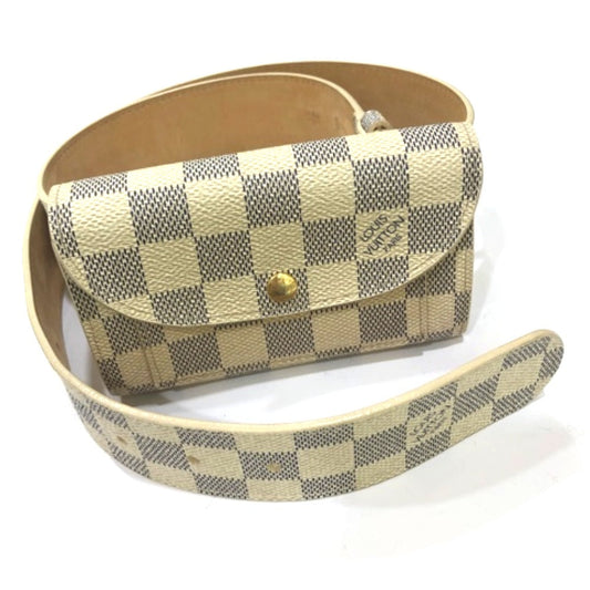 Louis Vuitton Waist Bag M9835 Damier Azur Canvas White Saint Tulle Pochette Solo Women(unisex) Used Authentic