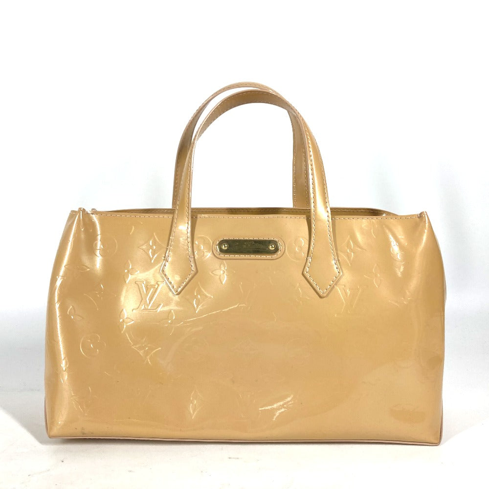 Louis Vuitton Tote Bag M91642 Monogram Vernis Beige Monogram Vernis Wilshire Pm Women Used Authentic