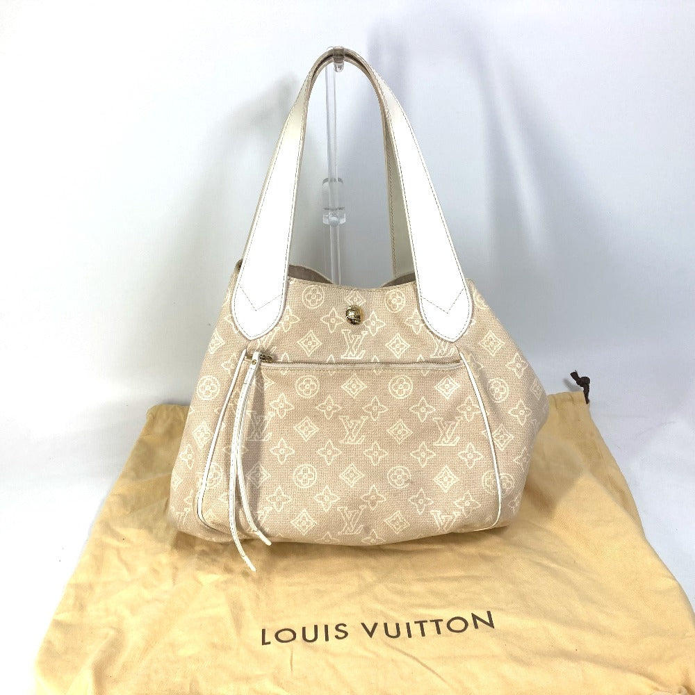 Louis Vuitton Tote Bag M95986 Canvas Beige Monogram Beach Line Cabas Ipanema Gm Women Used Authentic