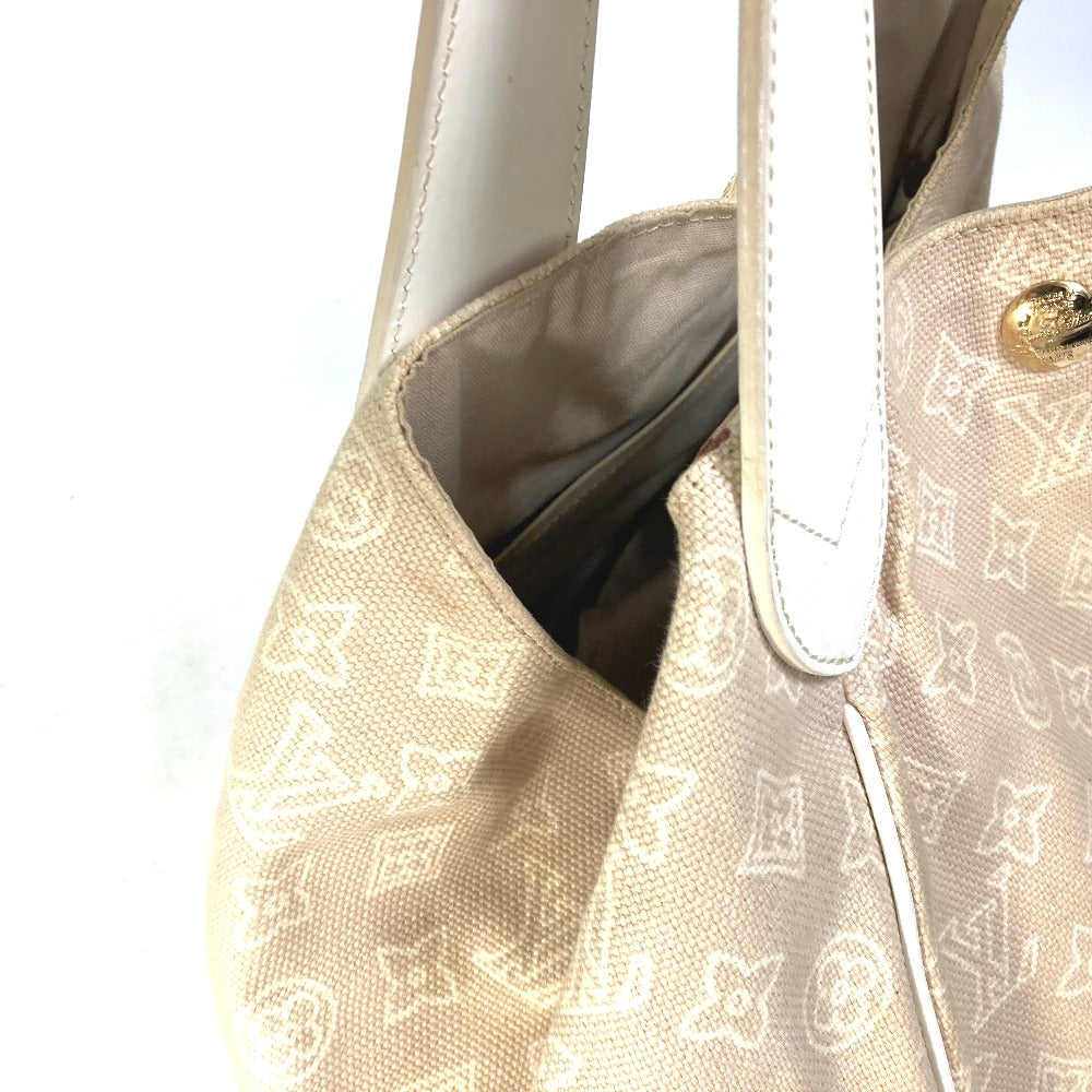 Louis Vuitton Tote Bag M95986 Canvas Beige Monogram Beach Line Cabas Ipanema Gm Women Used Authentic