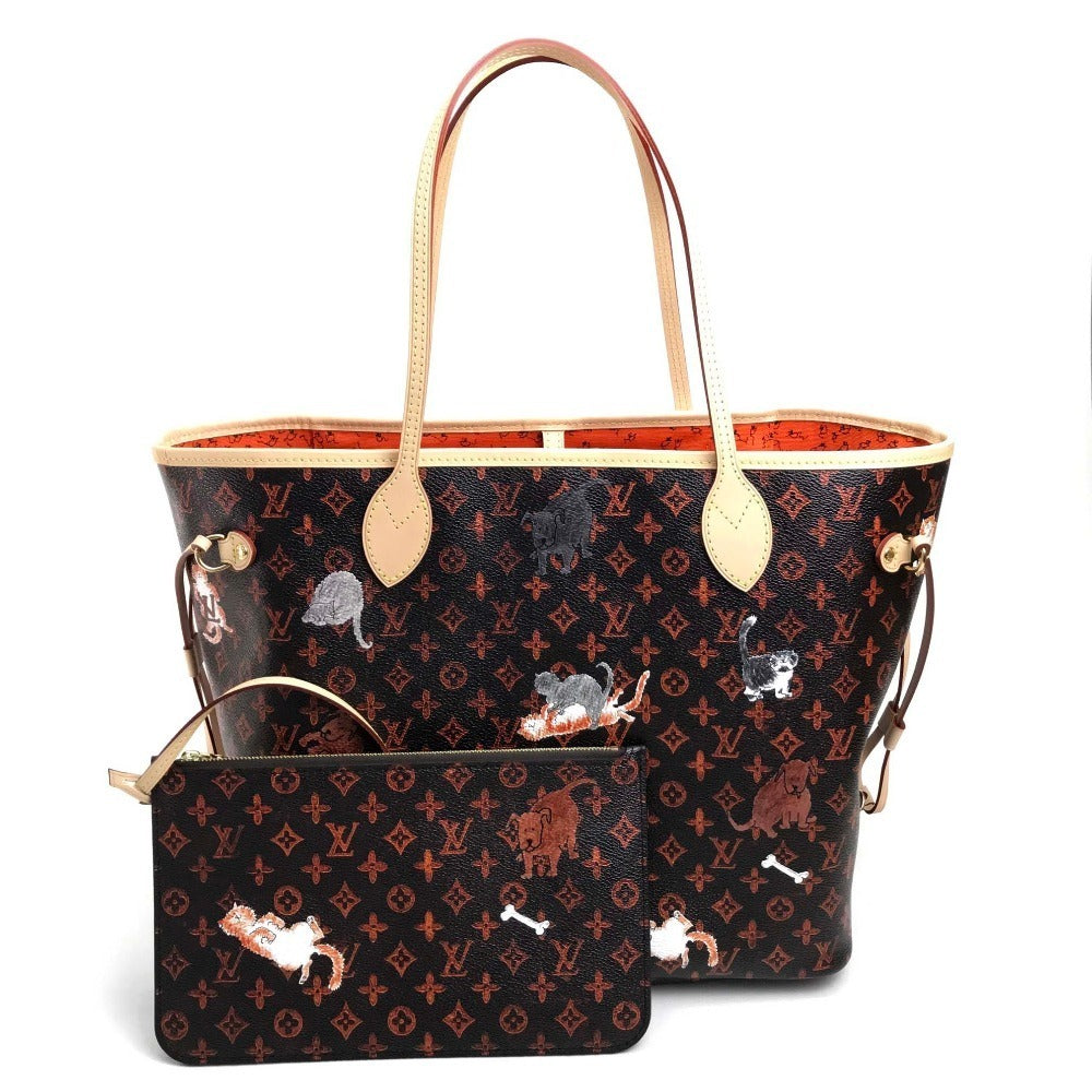 Louis Vuitton Tote Bag M44441 Monogram Canvas Brown Monogram Neverfull Mm Women Used Authentic