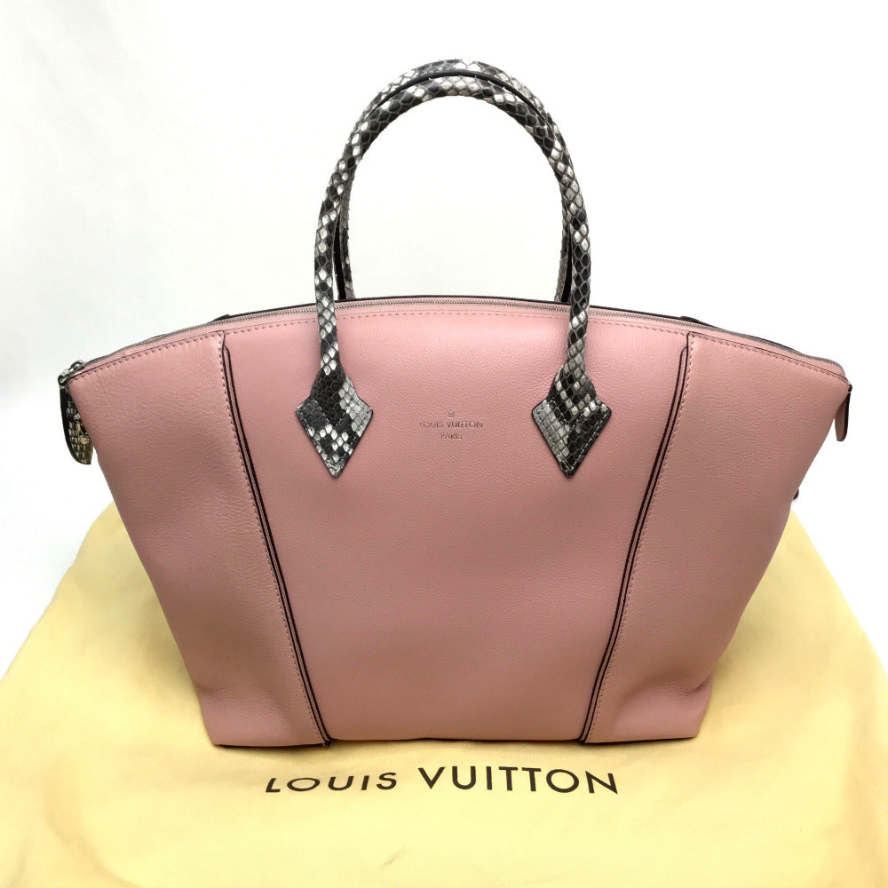 Louis Vuitton Handbag N92043 Leather Pink Lockit Mm Women Used Authentic