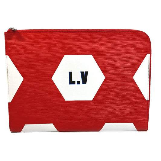 Louis Vuitton Clutch Bag M63232 Epi Leather Red 2018 Fifa World Cup Pochette Jules Gm Mens Used Authentic