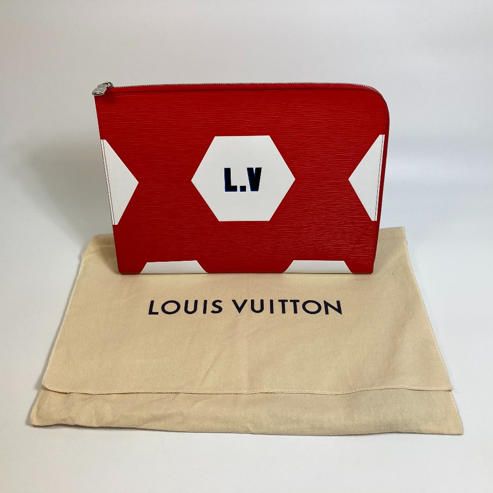 Louis Vuitton Clutch Bag M63232 Epi Leather Red 2018 Fifa World Cup Pochette Jules Gm Mens Used Authentic