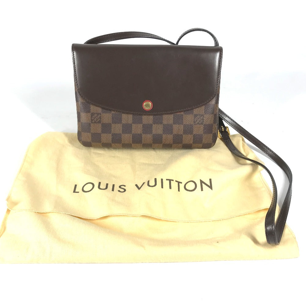 Louis Vuitton Shoulder Bag N48259 Damier Canvas Brown Damier Twice Women Used Authentic