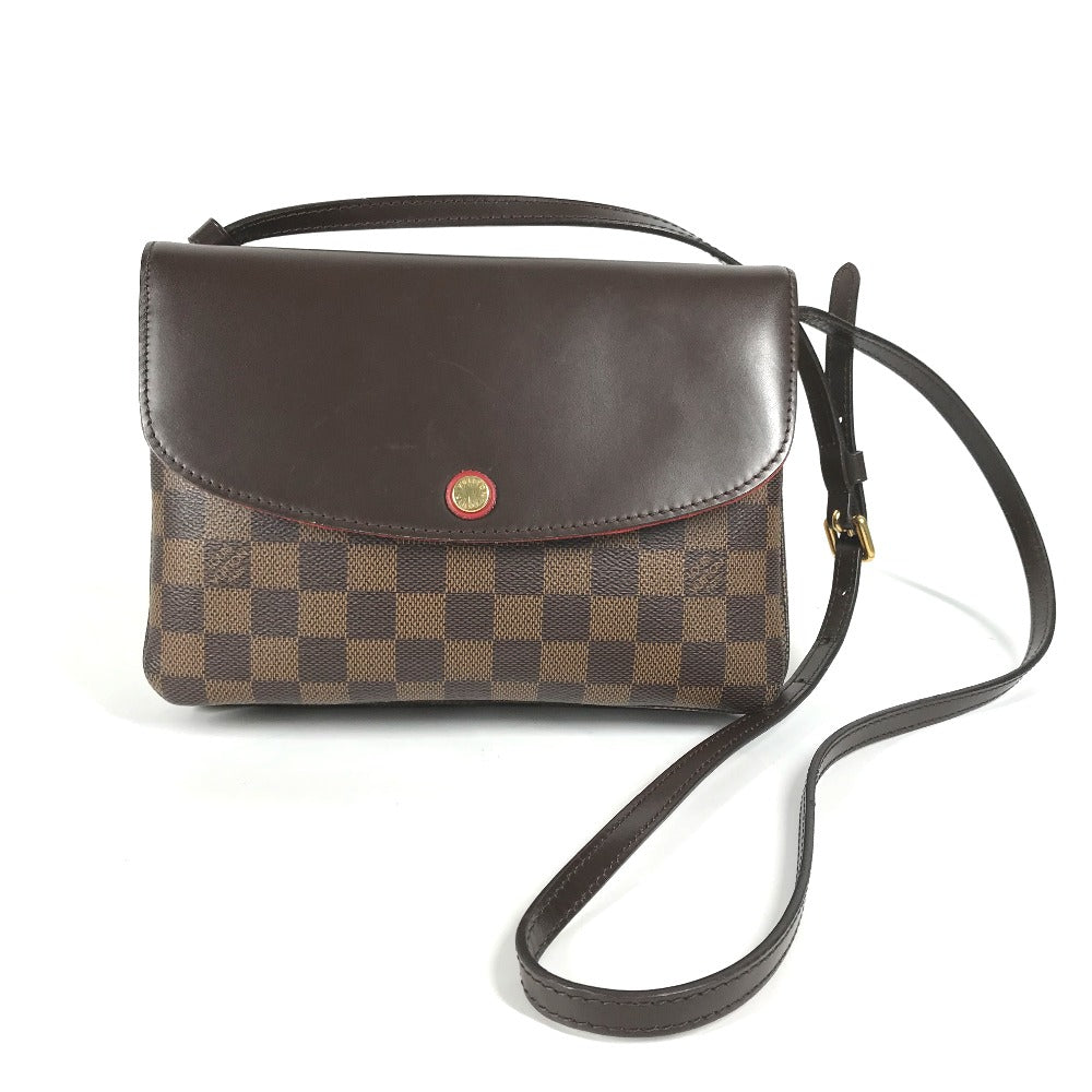 Louis Vuitton Shoulder Bag N48259 Damier Canvas Brown Damier Twice Women Used Authentic