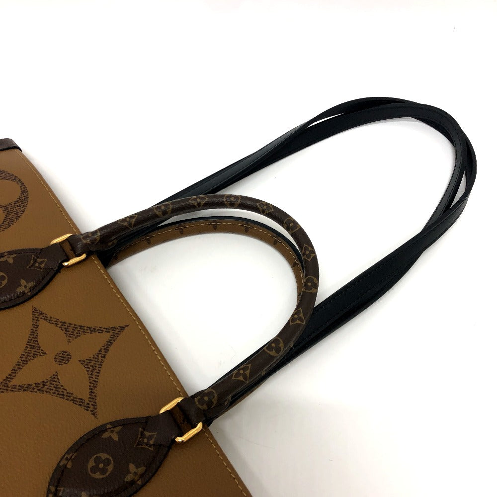 Louis Vuitton Tote Bag M44576 Monogram Reverse Canvas Brown On The Go Gm Women Used Authentic