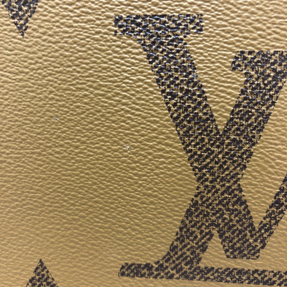 Louis Vuitton Tote Bag M44576 Monogram Reverse Canvas Brown On The Go Gm Women Used Authentic