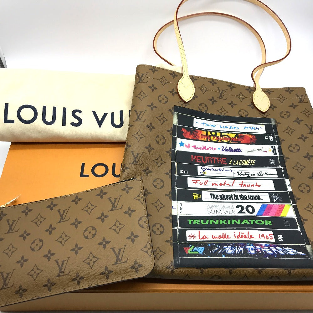 Louis Vuitton Tote Bag M45198 Monogram Reverse Canvas Brown Type Monogram Reverse Video Print Carry It Women Used Authentic