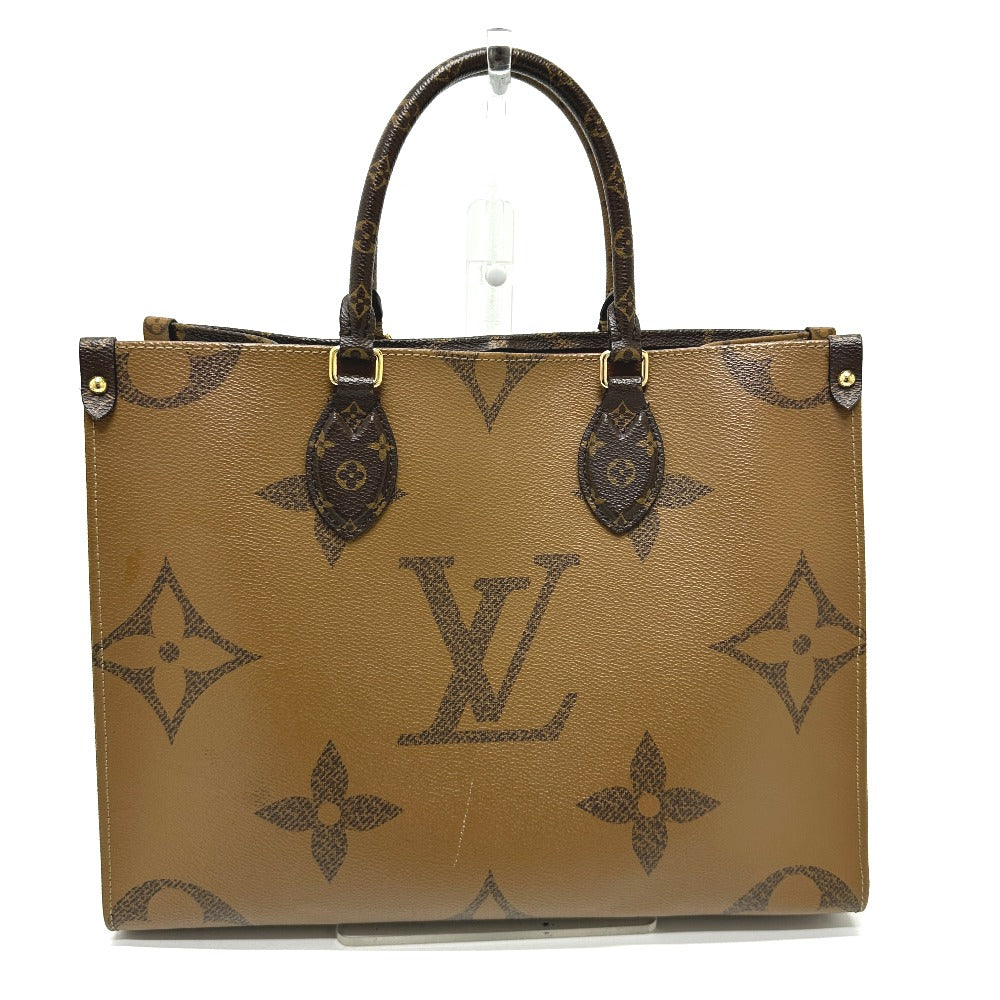 Louis Vuitton Tote Bag M45321 Monogram Canvas Brown Monogram On The Go Mm Women Used Authentic