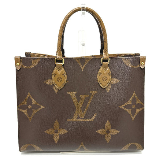 Louis Vuitton Tote Bag M45321 Monogram Canvas Brown Monogram On The Go Mm Women Used Authentic