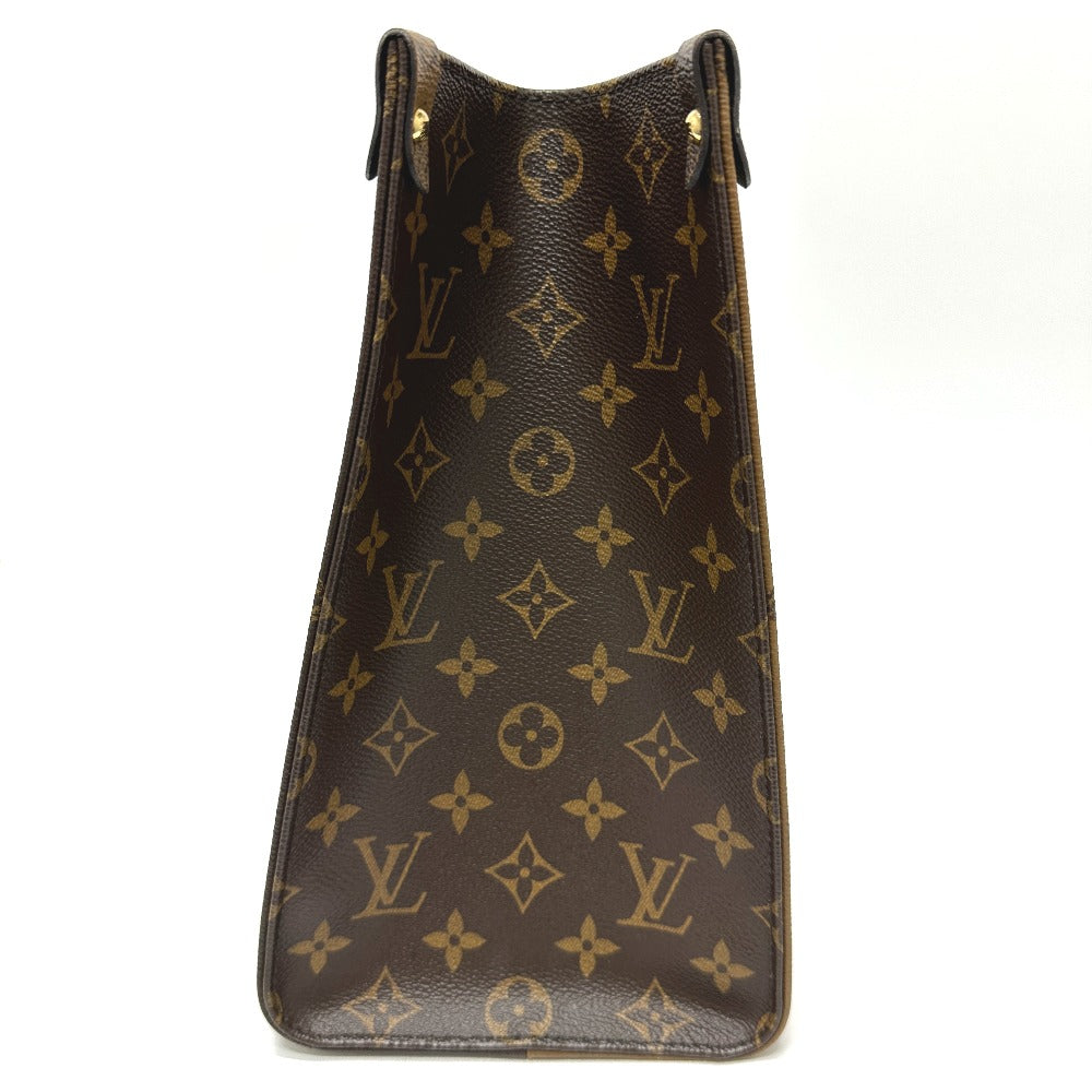 Louis Vuitton Tote Bag M45321 Monogram Canvas Brown Monogram On The Go Mm Women Used Authentic