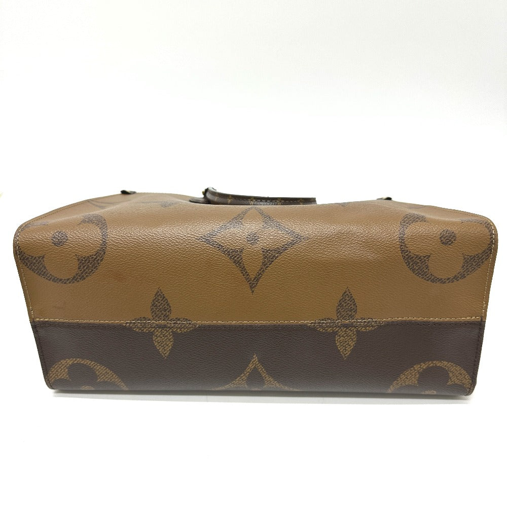 Louis Vuitton Tote Bag M45321 Monogram Canvas Brown Monogram On The Go Mm Women Used Authentic