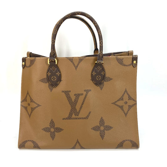 Louis Vuitton Tote Bag M45321 Monogram Reverse Canvas Brown Monogram On The Go Mm Women Used Authentic