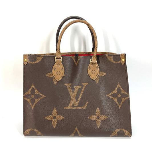 Louis Vuitton Tote Bag M45321 Monogram Reverse Canvas Brown Monogram On The Go Mm Women Used Authentic