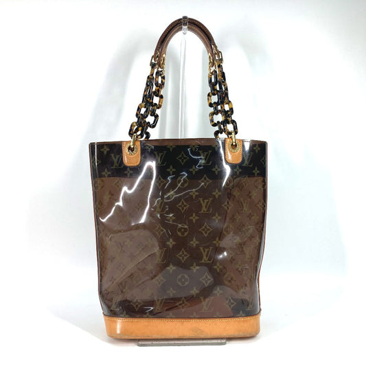 Louis Vuitton Tote Bag M92501 Plastics Brown Monogram Plastics Cabas Ambre Mm Women Used Authentic