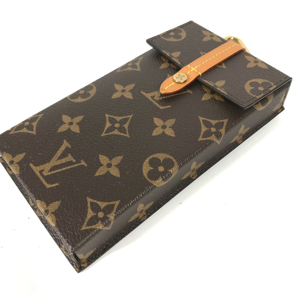 Louis Vuitton Pouch M68523 Monogram Canvas Brown Monogram Carabiner Box Phone Case Women Used Authentic