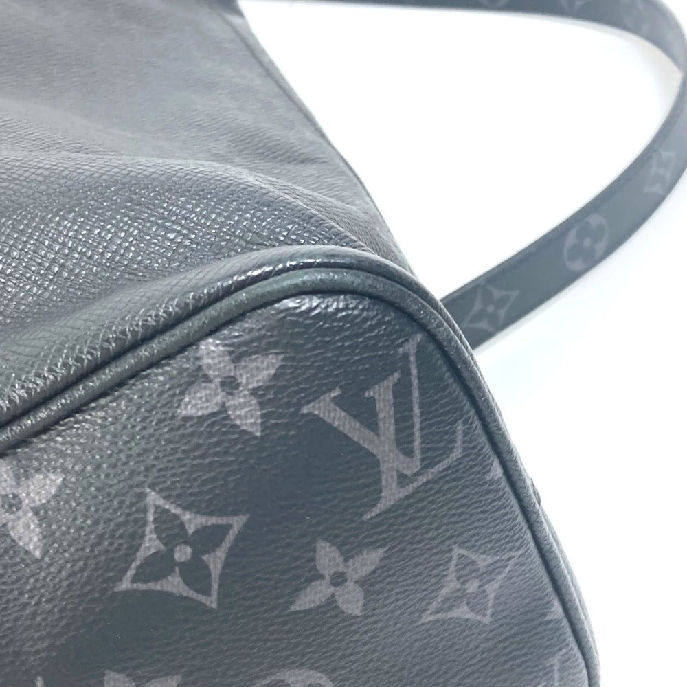 Louis Vuitton Tote Bag M30431 Taiga Leather, Monogram Eclipse Canvas Black Taigalama City Tote Mens Used Authentic