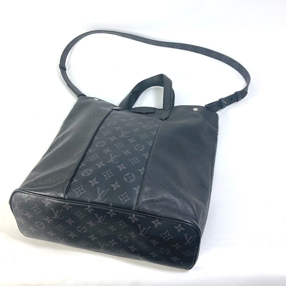 Louis Vuitton Tote Bag M30431 Taiga Leather, Monogram Eclipse Canvas Black Taigalama City Tote Mens Used Authentic