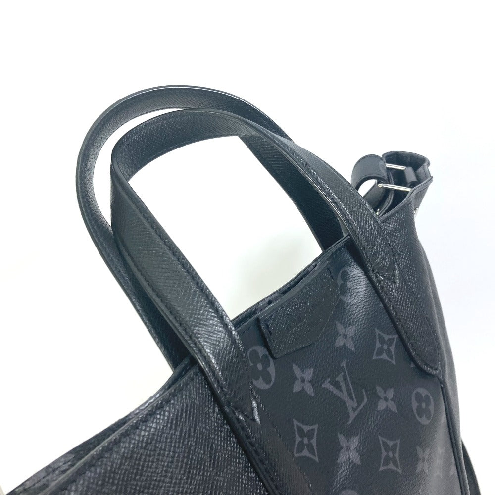 Louis Vuitton Tote Bag M30431 Taiga Leather, Monogram Eclipse Canvas Black Taigalama City Tote Mens Used Authentic