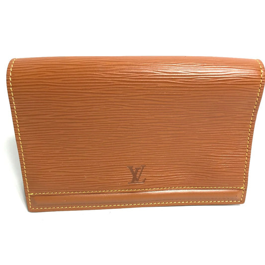 Louis Vuitton Pouch M52603 Epi Leather Brown Epi Santure Tilsit Women Secondhand Authentic