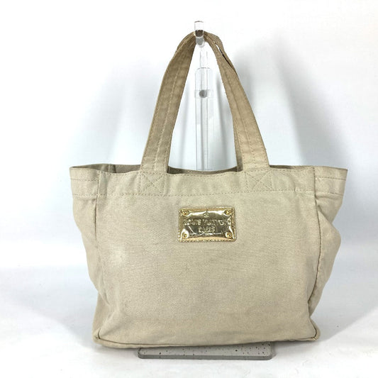 Louis Vuitton Tote Bag M95468 Canvas Beige That's Love Love Logo Women Used Authentic