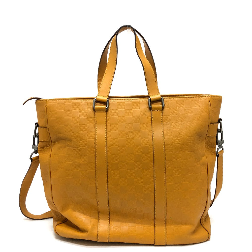 Louis Vuitton Tote Bag ‚M41228 Damier Anfini Leather Yellow Damier Infinie Tadao Mens Used Authentic