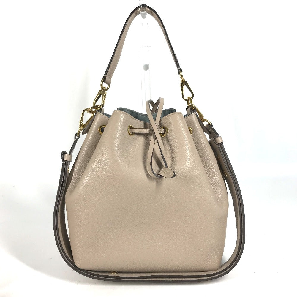 Louis Vuitton Shoulder Bag M57688 Leather Beige Handbag Rock Me Bucket Nv Women Used Authentic