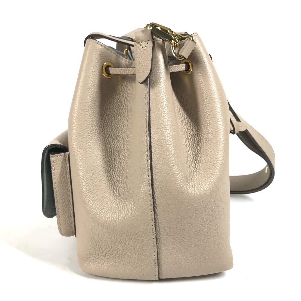 Louis Vuitton Shoulder Bag M57688 Leather Beige Handbag Rock Me Bucket Nv Women Used Authentic