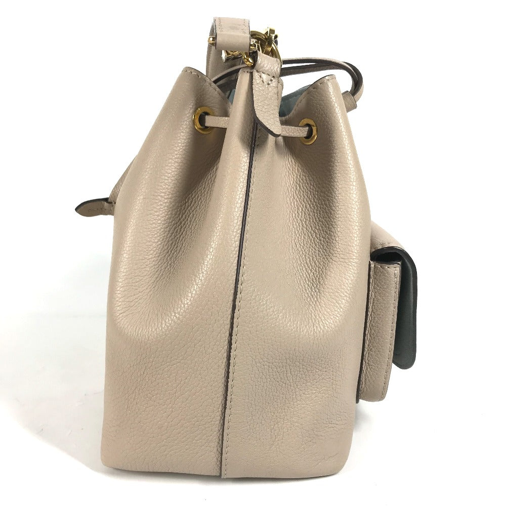 Louis Vuitton Shoulder Bag M57688 Leather Beige Handbag Rock Me Bucket Nv Women Used Authentic