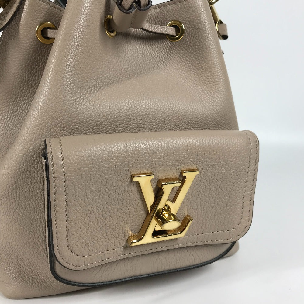 Louis Vuitton Shoulder Bag M57688 Leather Beige Handbag Rock Me Bucket Nv Women Used Authentic