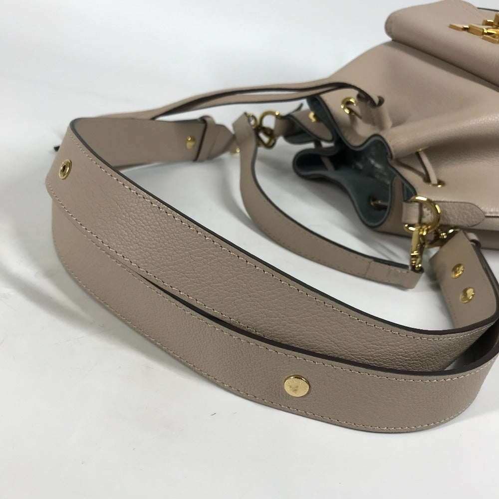 Louis Vuitton Shoulder Bag M57688 Leather Beige Handbag Rock Me Bucket Nv Women Used Authentic