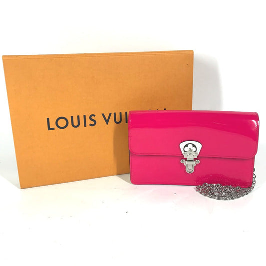 Louis Vuitton Shoulder Bag M67793 Patent Leather Pink Vernis Portefeuille Cherry Wood Bb Women Used Authentic