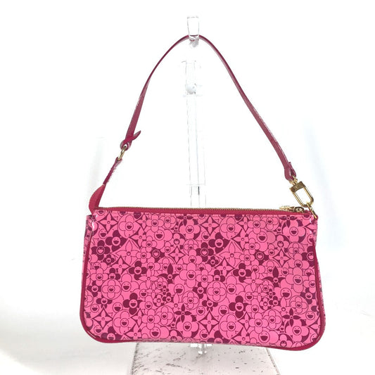 Louis Vuitton Accessory Pouch M93166 Pvc / Leather Pink Cosmic Blossom Pochette Cosmic Women Used Authentic