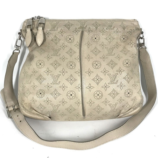 Louis Vuitton Shoulder Bag M94275 Monogram Mahina Leather Beige Monogram Mahina Serene Pm Women Used Authentic