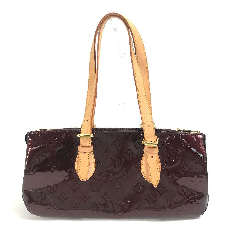 Louis Vuitton Shoulder Bag M93510 Patent Leather Wine Red Monogram Vernis Rosewood Avenue Women Used Authentic