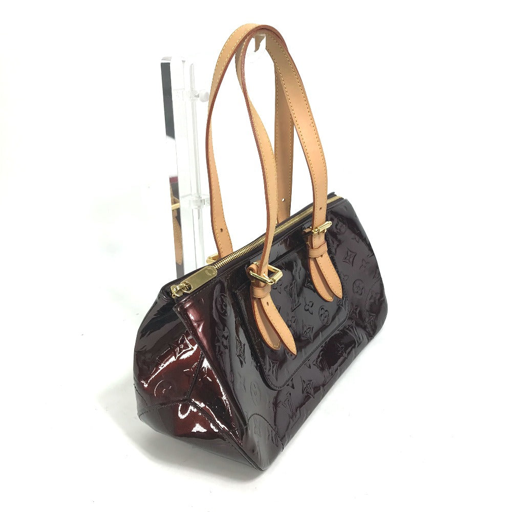 Louis Vuitton Shoulder Bag M93510 Patent Leather Wine Red Monogram Vernis Rosewood Avenue Women Used Authentic