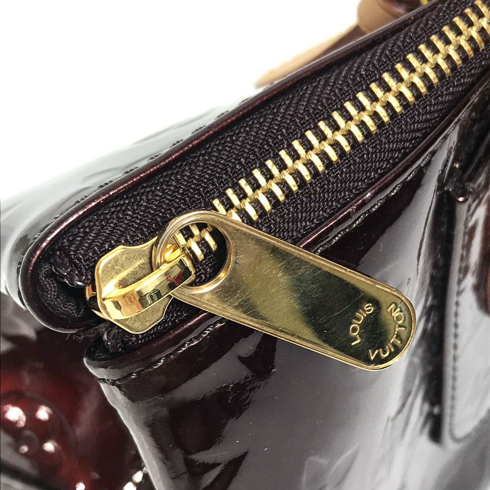 Louis Vuitton Shoulder Bag M93510 Patent Leather Wine Red Monogram Vernis Rosewood Avenue Women Used Authentic