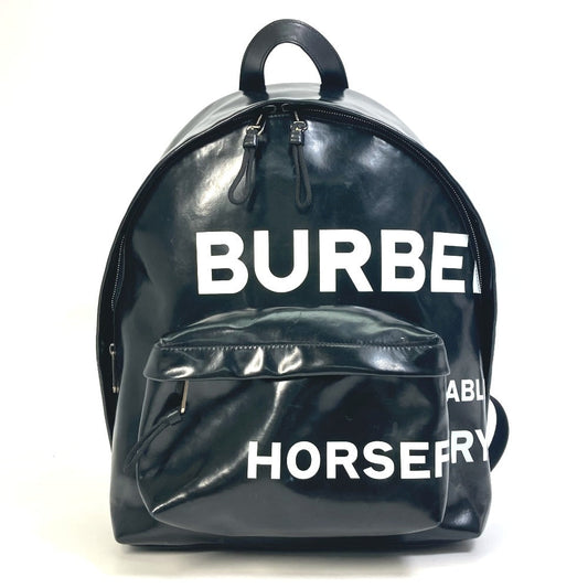 Burberry Backpack 8021908 Coated Canvas Black Ml Jett Horseferry Mens Used Authentic